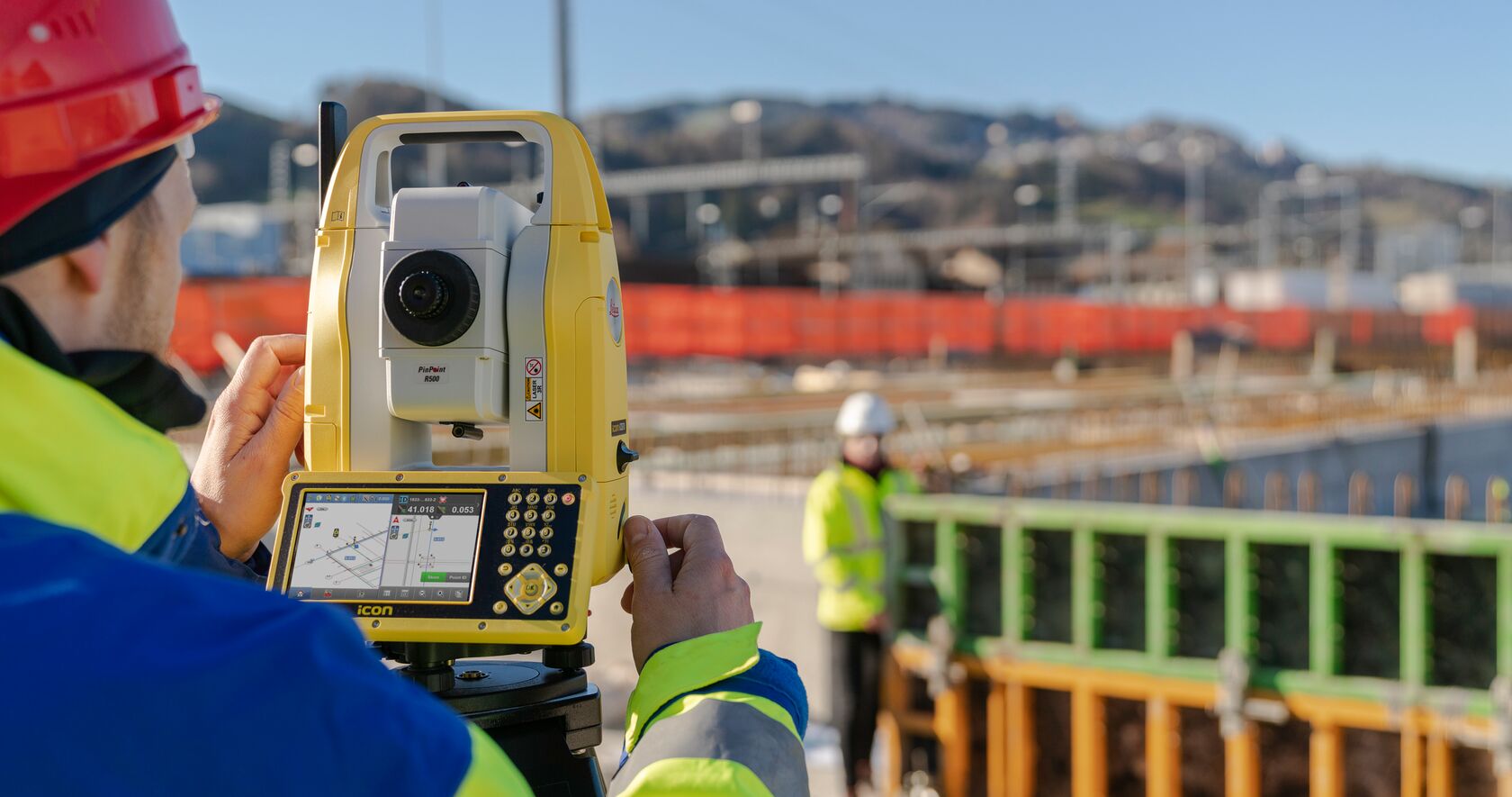Surveying equipment on site